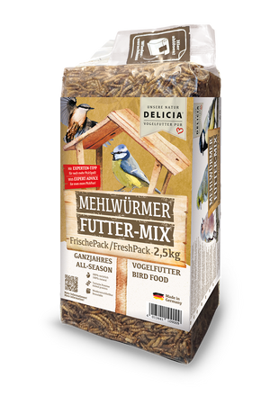 Delicia Mehlwurm Futter Mix, Vogelfutter, Igelfutter, Reptilienfutter, Fischfutter, Hamsterfutter, 100% natürlich getrocknete Mehlwürmer