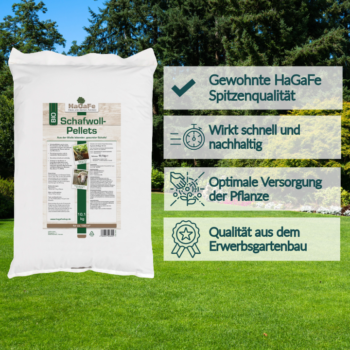 HaGaFe Bio Schafwoll - Pellets, Bio Schafwollpellets, organischer Universaldünger